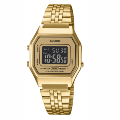 Casio Vintage LA680WGA-9B Gold Stainless Steel Band Men Watch / Women Watch